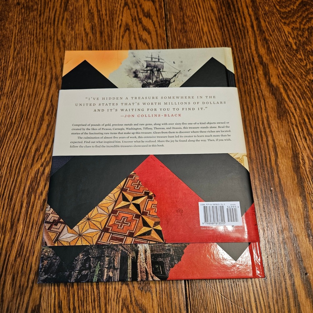 There's Treasure Inside Jon Collins-Black Hardcover Treasure Hunt Book Clues - Picture 2 of 3